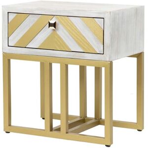 Adda Home Mesita blanco de madera 50x34x55cm