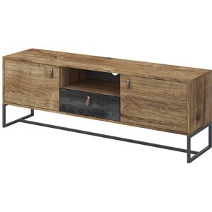 AKL FURNITURE Mueble para TV efecto madera Crema y Gris