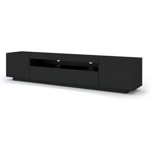 AKL FURNITURE Mueble para TV efecto madera Negro