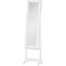 Homcom Joyero de pie con espejo 36 x 30 x 136 cm color blanco