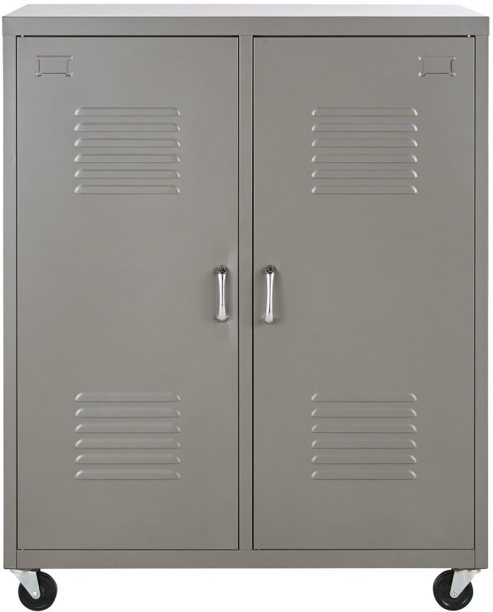 Maisons du Monde Armario con 2 puertas batientes de metal gris