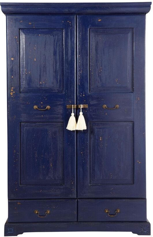 Maisons du Monde Armario con 2 puertas y 2 cajones mango macizo azul