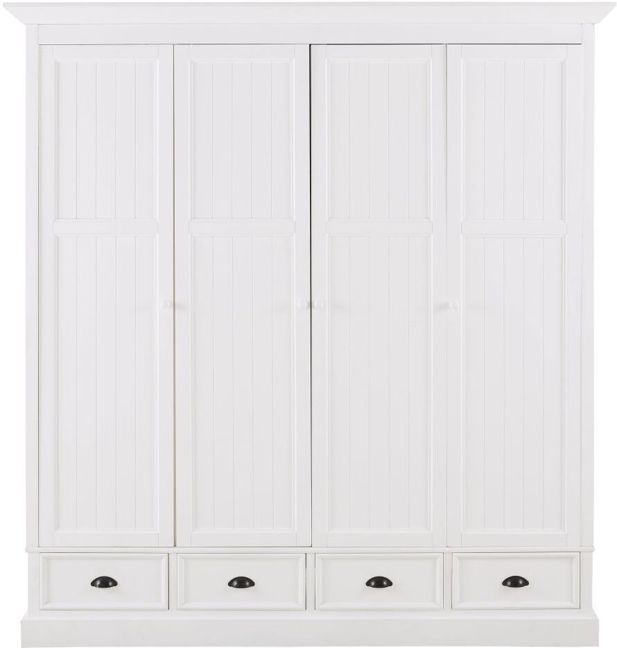 Maisons du Monde Armario de 4 puertas y 4 cajones blancos