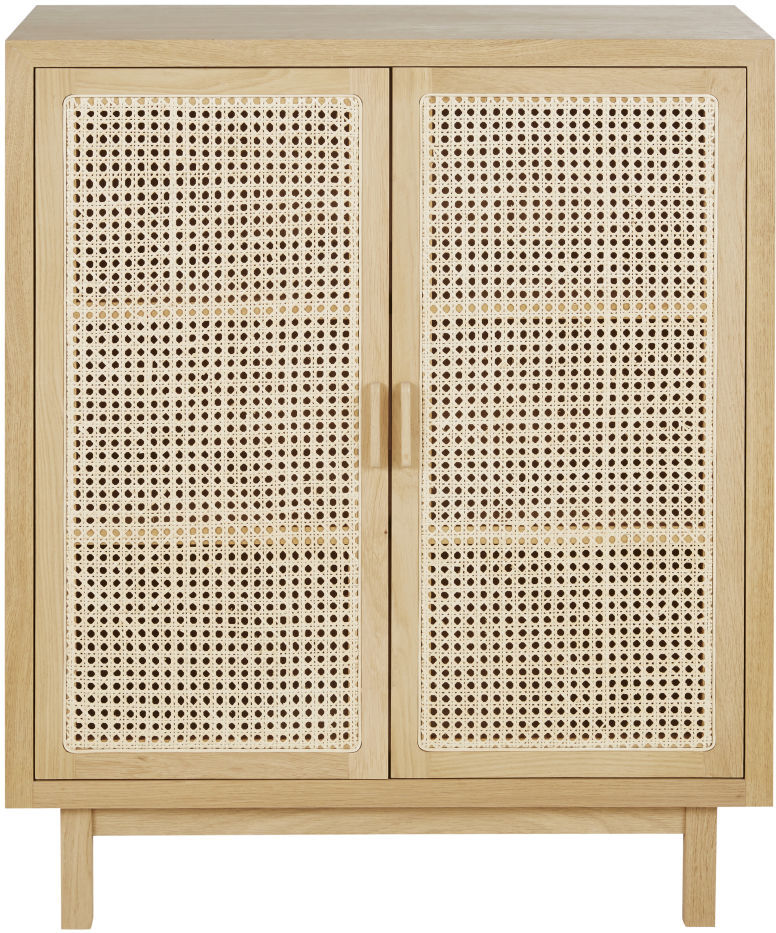 Maisons du Monde Cajonera con 2 puertas de rejilla de mimbre