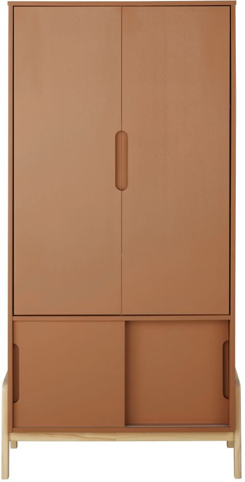 Maisons du Monde Guardarropa beige y caramelo con 4 puertas correderas