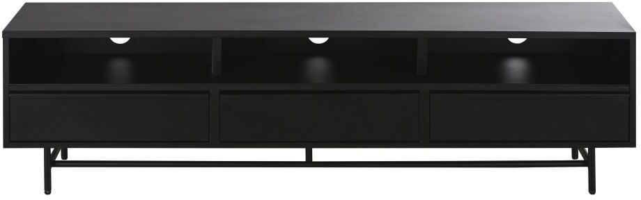 Maisons du Monde Mueble de TV de metal negro con 3 cajones