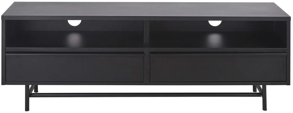 Maisons du Monde Mueble de TV de metal negro mate con 2 cajones