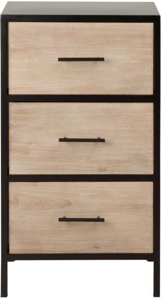 Maisons du Monde Mueble pequeño con 3 cajones beige y negro mate