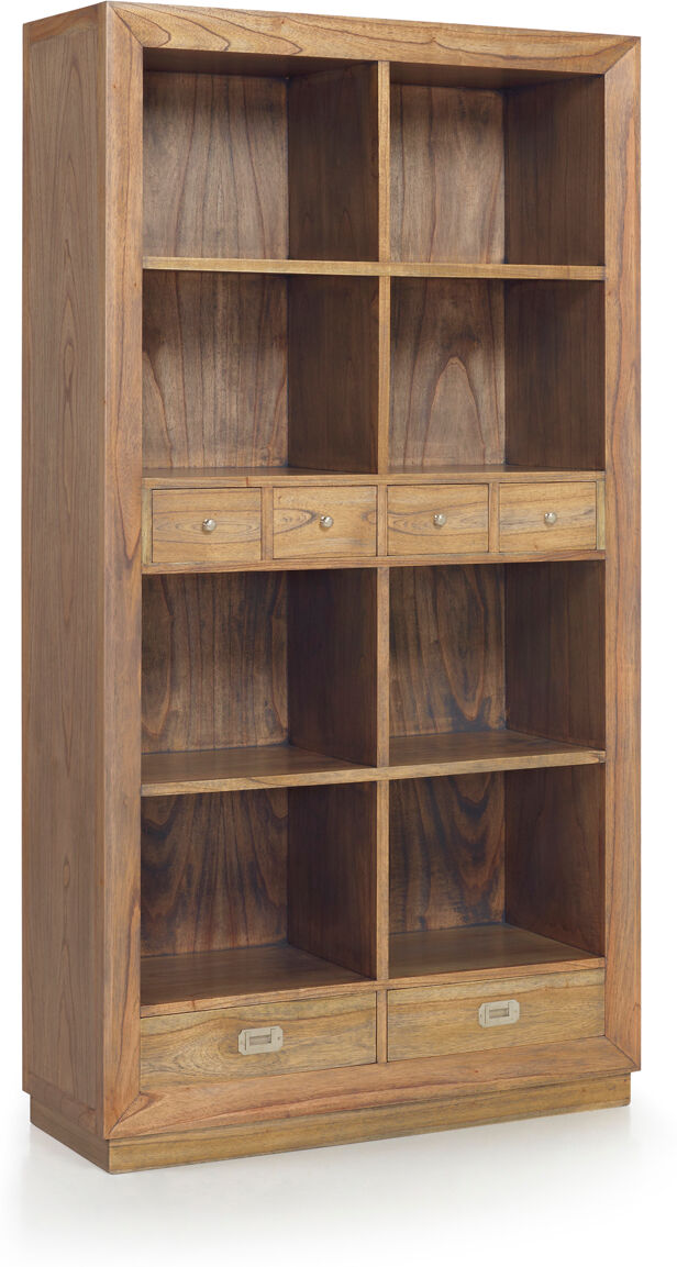 MOYCOR Librería de madera de mindi beige 8 huecos alt. 190 cm