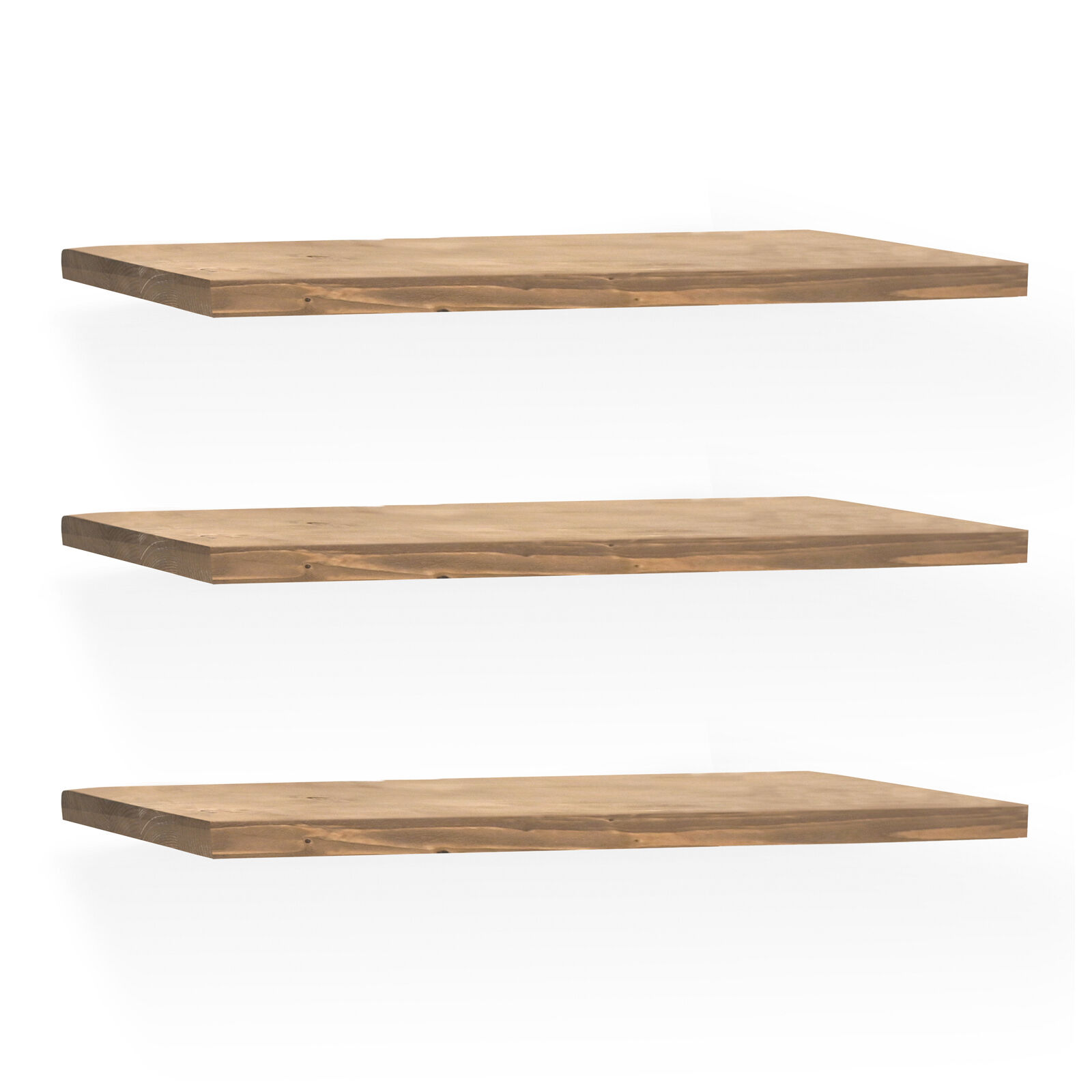 Decowood Pack 3 estanterías de madera envejecidas 100cm