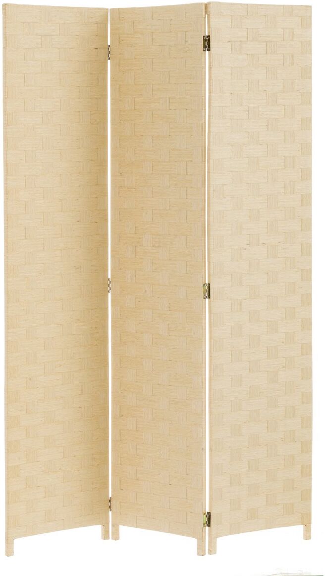 LolaHome Biombo de madera moderno beige plegable de 175x120 cm