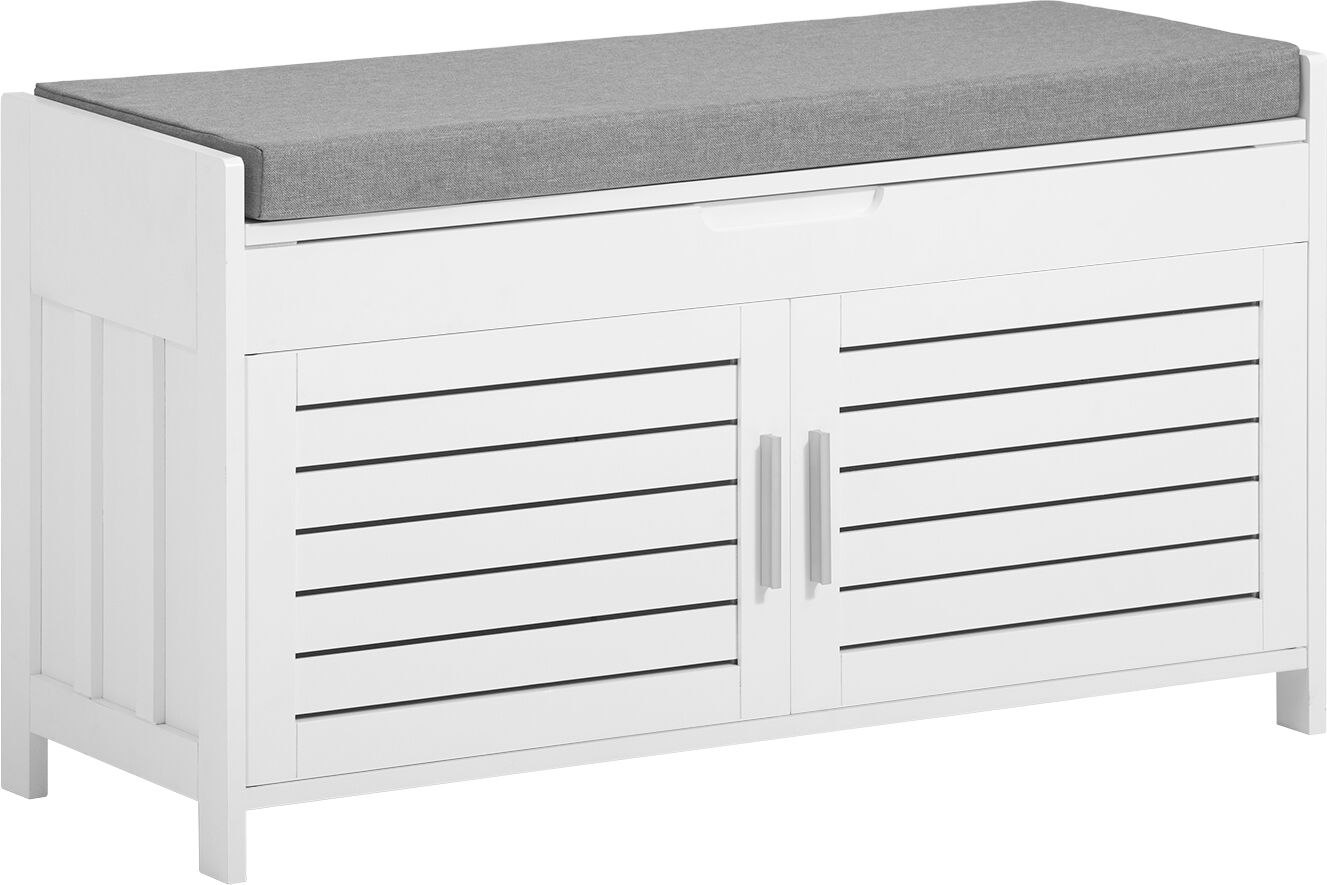 SoBuy Banco zapatero con 2 puertas madera blanco