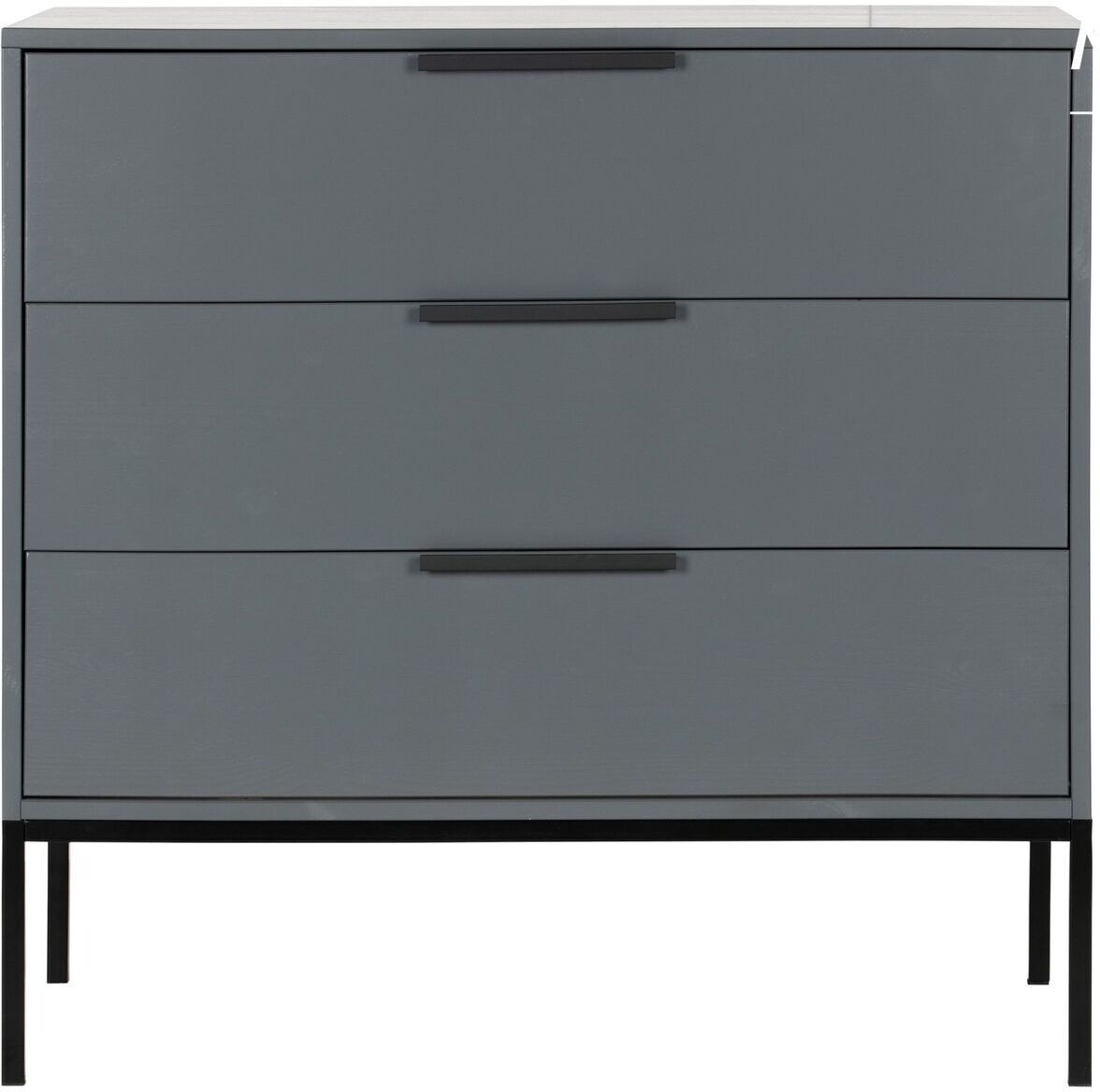 WOOOD Mueble de 3 cajones en madera gris