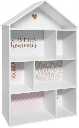 MueMue Estantería casita bazar mdf rosa jolie 114x73.5x30 cm