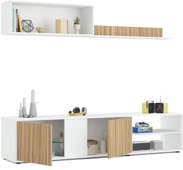 duehome Salón ecco melamina, blanco artik, 180 x 40 x 33