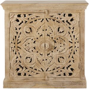 Maisons du Monde Aparador con 2 puertas de mango macizo tallado 90 cm Maisons du Monde Aparador con 2 puertas de mango macizo tallado 90 cm