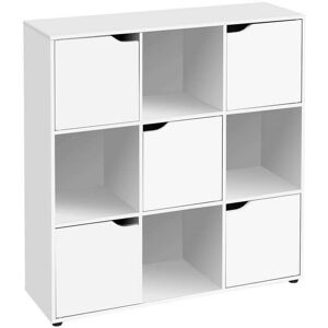 LolaHome Estantería diseño cubo con 5 puertas de mdf blanca de 89x29x90 cm LolaHome Estantería diseño cubo con 5 puertas de mdf blanca de 89x29x90 cm