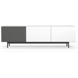 Herdasa Mueble TV 3 puertas melamina blanco-grafito patas blanco 52x180x44 cm Herdasa Mueble TV 3 puertas melamina blanco-grafito patas blanco 52x180x44 cm