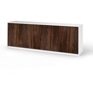 AQA DESIGN Aparador de 4 puertas en melamina y mdf blanco/roble río AQA DESIGN Aparador de 4 puertas en melamina y mdf blanco/roble río