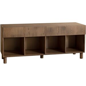 Decowood Aparador 4 cajones madera de chapa de fresno natural avellana 176x40cm Decowood Aparador 4 cajones madera de chapa de fresno natural avellana 176x40cm