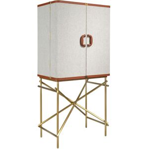 Angel Cerda Aparador alto tela, nogal y acero pulido dorado Angel Cerda Aparador alto tela, nogal y acero pulido dorado