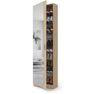 duehome Zapatero alto de 1 puerta con espejo 180x50 cm Roble duehome Zapatero alto de 1 puerta con espejo 180x50 cm Roble