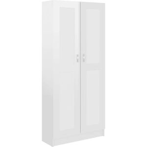 Maison Chic Armario de libros madera blanco brillo 82,5x30,5x185,5cm Maison Chic Armario de libros madera blanco brillo 82,5x30,5x185,5cm