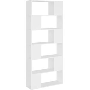 Maison Chic Estantería librería separador madera blanco 80x24x186 cm Maison Chic Estantería librería separador madera blanco 80x24x186 cm