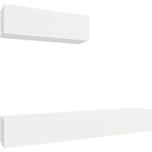 Maison Chic Set de muebles de tv 3 uds madera blanco 100x30x30 cm Maison Chic Set de muebles de tv 3 uds madera blanco 100x30x30 cm