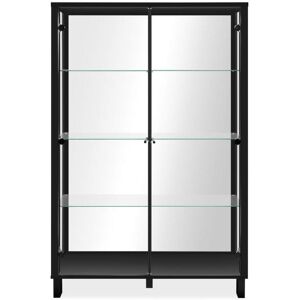 Calicosy Vitrina 2 puertas de vidrio 6 estantes de vidrio negro y espejo l100cm Calicosy Vitrina 2 puertas de vidrio 6 estantes de vidrio negro y espejo l100cm