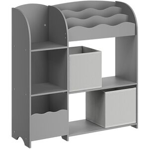 SONGMICS Estantería de juguetes con 2 cajones de color gris SONGMICS Estantería de juguetes con 2 cajones de color gris