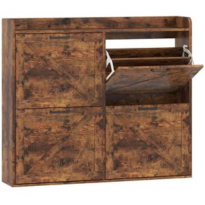 Homcom Mueble Zapatero 120x24x103 cm Marrón Rústico Homcom Mueble Zapatero 120x24x103 cm Marrón Rústico