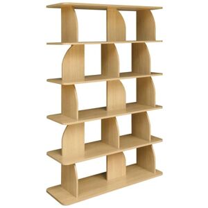 sweeek Estantería, biblioteca con decoración estilo madera, 5 niveles, roble sweeek Estantería, biblioteca con decoración estilo madera, 5 niveles, roble