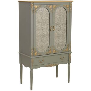 Wanderlust deco Armario de madera verde de 1 cajón y 2 puertas 80x42x140 alt. cm Wanderlust deco Armario de madera verde de 1 cajón y 2 puertas 80x42x140 alt. cm