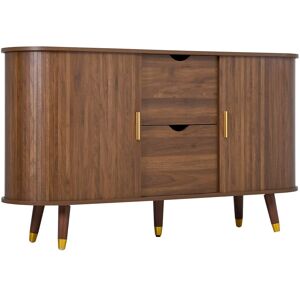 Urban Meuble Aparador vintage efecto nogal con 2 puertas correderas y 2 cajones Urban Meuble Aparador vintage efecto nogal con 2 puertas correderas y 2 cajones