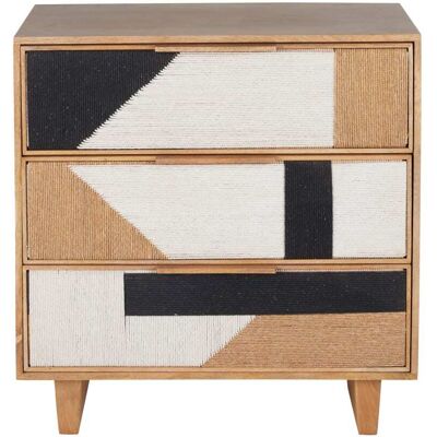Maisons du Monde Cómoda alta de madera de mango con 3 cajones 85 cm Maisons du Monde Cómoda alta de madera de mango con 3 cajones 85 cm