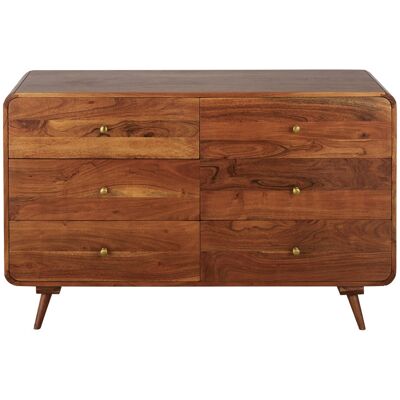 Maisons du Monde Cómoda de madera de acacia con 6 cajones 130 cm Maisons du Monde Cómoda de madera de acacia con 6 cajones 130 cm