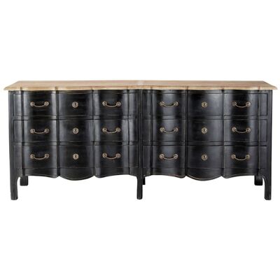 Maisons du Monde Cómoda doble 6 cajoneras negra 200 cm Maisons du Monde Cómoda doble 6 cajoneras negra 200 cm
