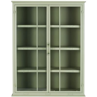 Maisons du Monde Estantería de hierro verde salvia con 2 puertas de vidrio Maisons du Monde Estantería de hierro verde salvia con 2 puertas de vidrio