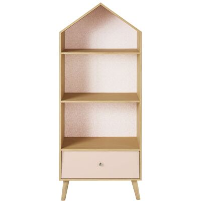 Maisons du Monde Librería casa infantil rosa y blanca Maisons du Monde Librería casa infantil rosa y blanca
