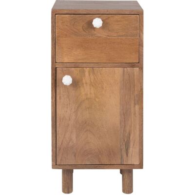 Maisons du Monde Mueble pequeño con 1 cajón 1 puerta de madera de mango 32x24x66 cm Maisons du Monde Mueble pequeño con 1 cajón 1 puerta de madera de mango 32x24x66 cm