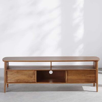 Maisons du Monde Mueble TV con estantes abiertos y 2 puertas 170 cm Maisons du Monde Mueble TV con estantes abiertos y 2 puertas 170 cm
