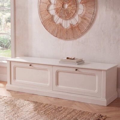 Maisons du Monde Mueble TV de 2 puertas correderas crudo, 160 cm Maisons du Monde Mueble TV de 2 puertas correderas crudo, 160 cm