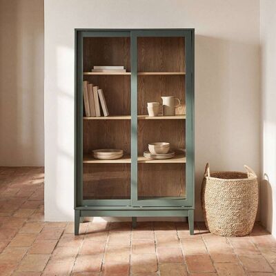 Maisons du Monde Alacena de 2 puertas batientes y 6 estantes verde, l90 cm Maisons du Monde Alacena de 2 puertas batientes y 6 estantes verde, l90 cm