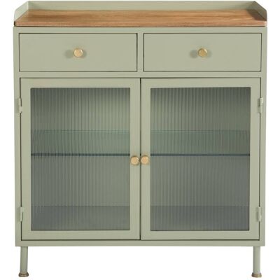 Maison Pavane Aparador 2 puertas con 2 cajones en metal, madera de mango y cristal Maison Pavane Aparador 2 puertas con 2 cajones en metal, madera de mango y cristal