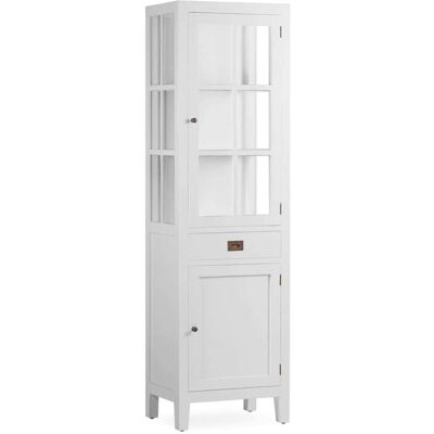 Vitrina blanca de madera de mindi MOYCOR - 190cm altura, 55x190x40cm Vitrina blanca de madera de mindi MOYCOR - 190cm altura, 55x190x40cm