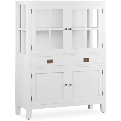 Vitrina de Mindi Blanco MOYCOR - Hecho a mano, 145cm H, 110x145x40cm - Vitrine Vitrina de Mindi Blanco MOYCOR - Hecho a mano, 145cm H, 110x145x40cm - Vitrine