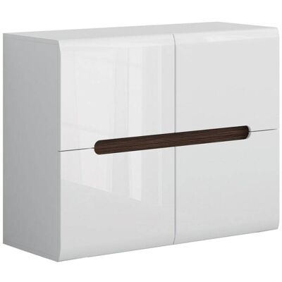 PETITS-MEUBLES Bufé 4 puertas Darrel lacado blanco y madera PETITS-MEUBLES Bufé 4 puertas Darrel lacado blanco y madera