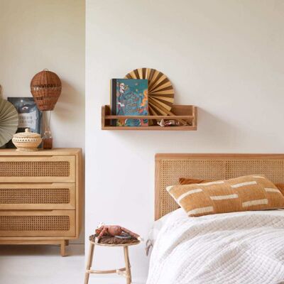 Tikamoon Estantería infantil para pared de teca maciza de 60 cm Tikamoon Estantería infantil para pared de teca maciza de 60 cm