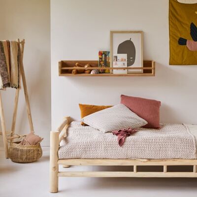 Estantería de pared de teca natural Tikamoon - 100cm - Libros y decoración Estantería de pared de teca natural Tikamoon - 100cm - Libros y decoración